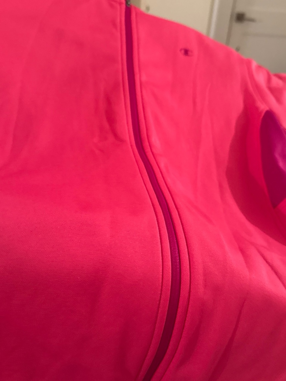 Champion Women's Bright Pink Zip-Front Bomber Jacket